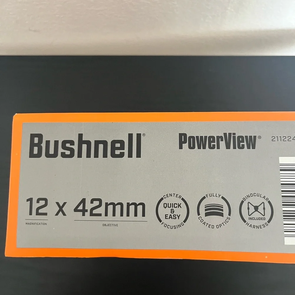 Brand New Bushnell Black powerView Binoculars 12x 42mm